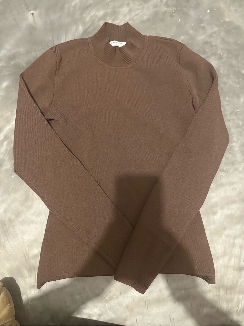 Babaton - Mock Neck Long-Sleeve Top in Brown - Picture 2 of 5